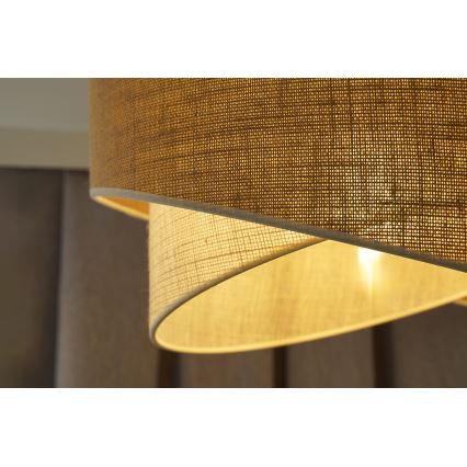 Duolla - Luster na sajli YUTE CELLO 1xE27/15W/230V prečnik 45 cm braon/siva