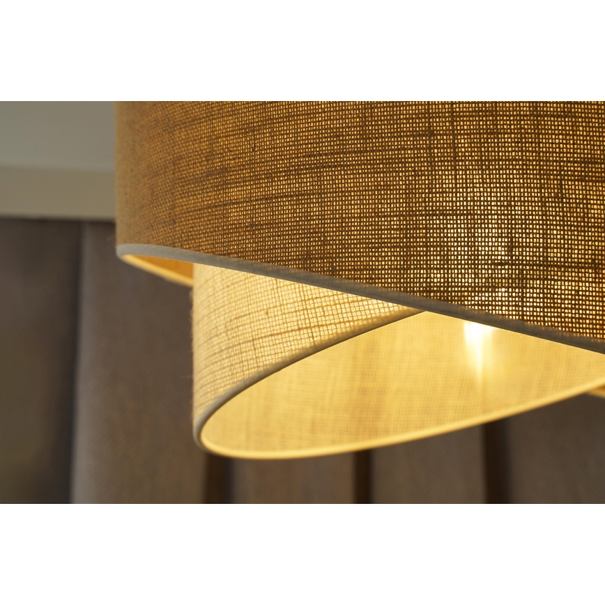 Duolla - Luster na sajli YUTE CELLO 1xE27/15W/230V prečnik 45 cm braon/siva