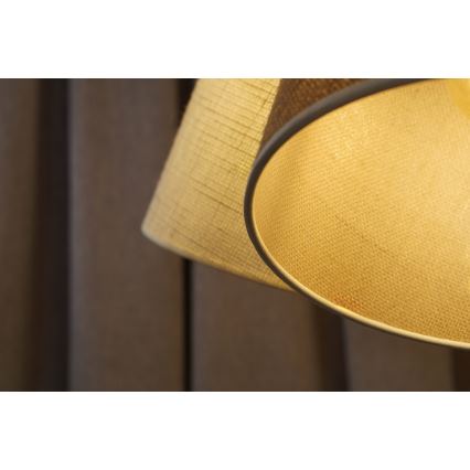 Duolla - Luster na sajli YUTE ROSSA 3xE27/15W/230V sivo/braon