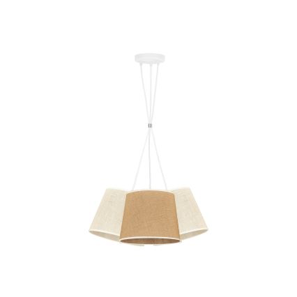 Duolla - Luster na sajli YUTE ROSSA 3xE27/15W/230V sivo/braon