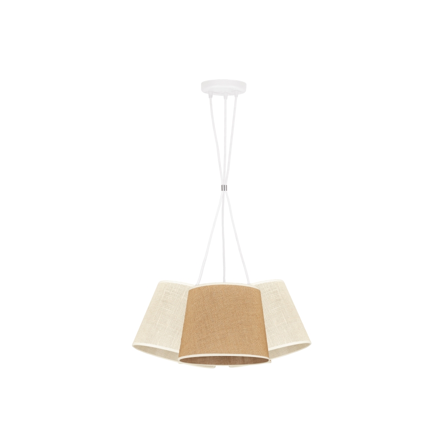 Duolla - Luster na sajli YUTE ROSSA 3xE27/15W/230V sivo/braon