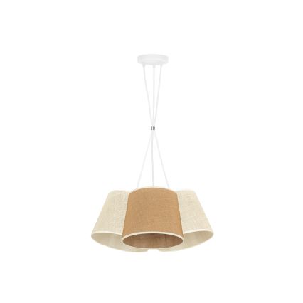 Duolla - Luster na sajli YUTE ROSSA 3xE27/15W/230V sivo/braon
