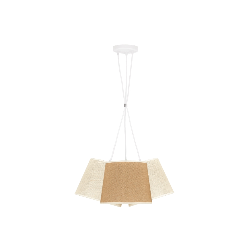 Duolla - Luster na sajli YUTE ROSSA 3xE27/15W/230V sivo/braon