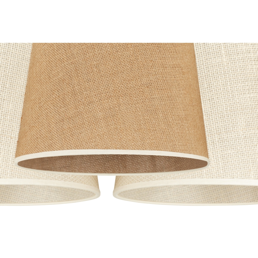 Duolla - Luster na sajli YUTE ROSSA 3xE27/15W/230V sivo/braon