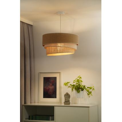 Duolla - Luster na sajli YUTE TRIO 1xE27/15W/230V pr. 45 cm braon/sivo/bež