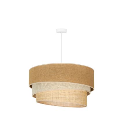 Duolla - Luster na sajli YUTE TRIO 3xE27/15W/230V pr. 60 cm braon/sivo/bež
