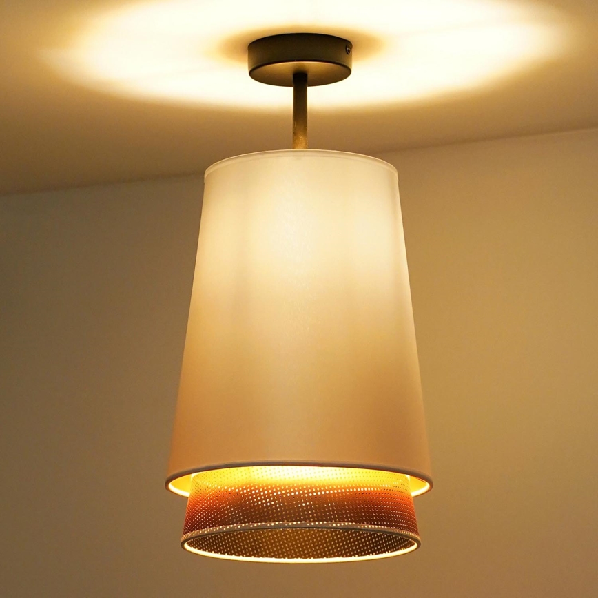 Duolla - Nadgradni luster BELL SHINY 1xE27/15W/230V pr. 25 cm bela/bakrena