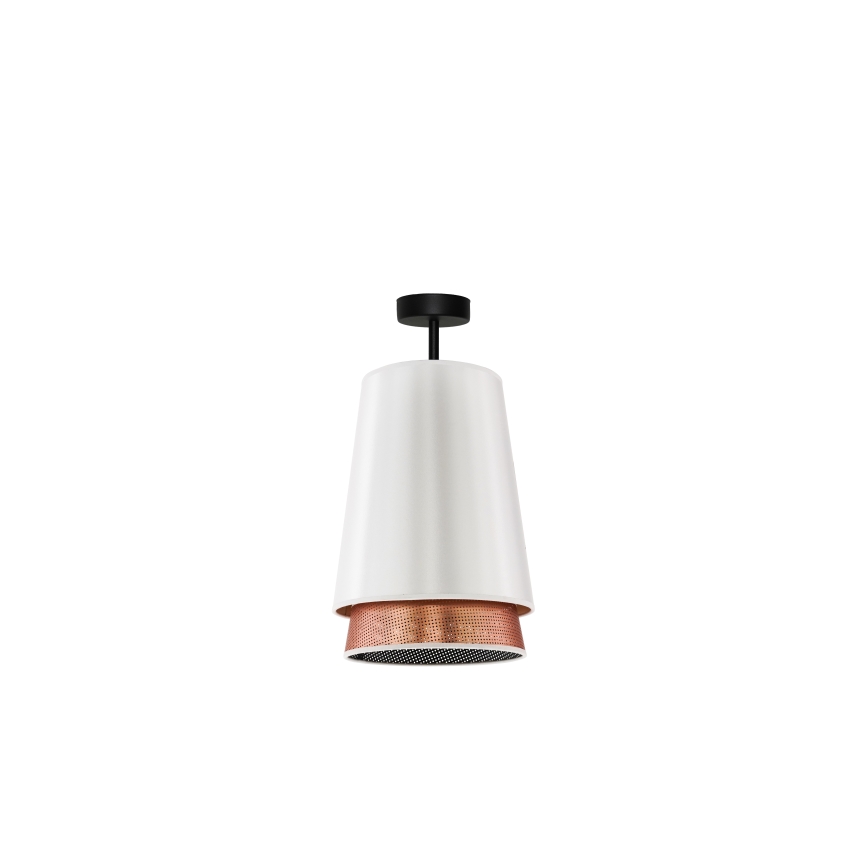 Duolla - Nadgradni luster BELL SHINY 1xE27/15W/230V pr. 25 cm bela/bakrena