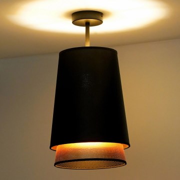 Duolla - Nadgradni luster BELL SHINY 1xE27/15W/230V pr. 25 cm crno/bakrena