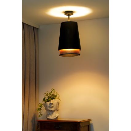 Duolla - Nadgradni luster BELL SHINY 1xE27/15W/230V pr. 25 cm crno/bakrena