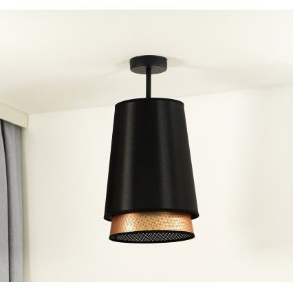 Duolla - Nadgradni luster BELL SHINY 1xE27/15W/230V pr. 25 cm crno/bakrena