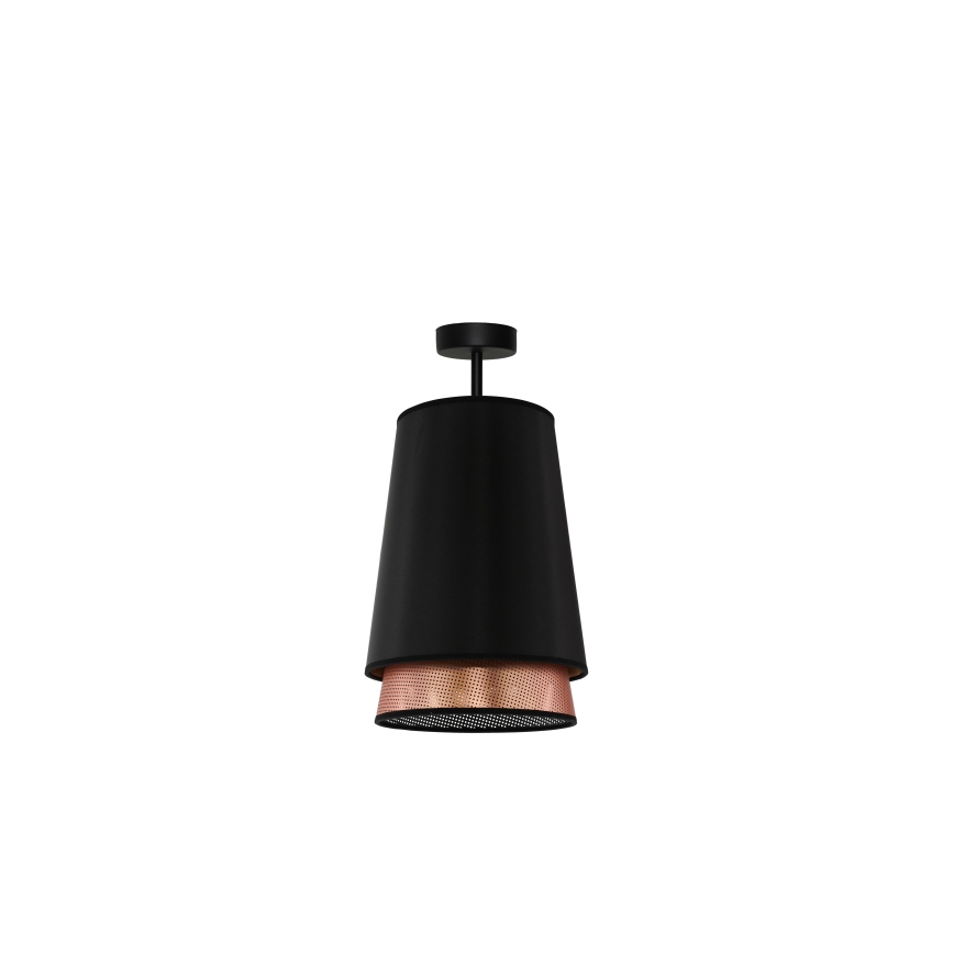 Duolla - Nadgradni luster BELL SHINY 1xE27/15W/230V pr. 25 cm crno/bakrena