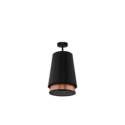 Duolla - Nadgradni luster BELL SHINY 1xE27/15W/230V pr. 25 cm crno/bakrena
