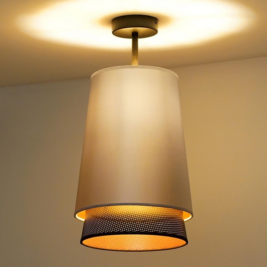 Duolla - Nadgradni luster BELL SHINY 1xE27/15W/230V pr. 25 cm srebrno/crno