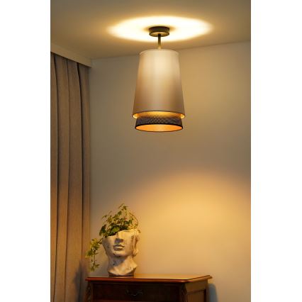 Duolla - Nadgradni luster BELL SHINY 1xE27/15W/230V pr. 25 cm srebrno/crno