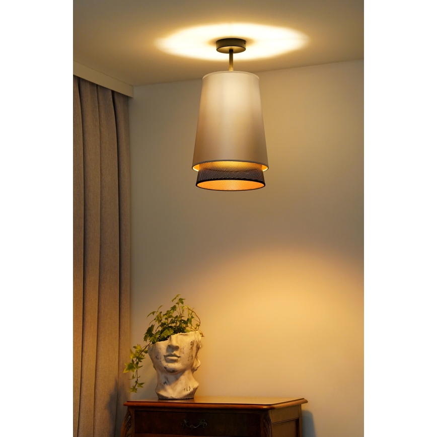 Duolla - Nadgradni luster BELL SHINY 1xE27/15W/230V pr. 25 cm srebrno/crno