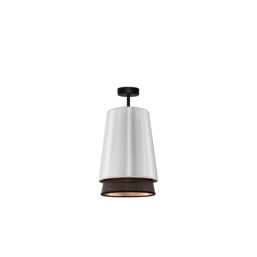 Duolla - Nadgradni luster BELL SHINY 1xE27/15W/230V pr. 25 cm srebrno/crno