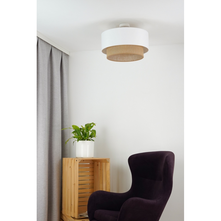 Duolla - Nadgradni luster  BOHO 1xE27/15W/230V pr. 45 cm bela/braon