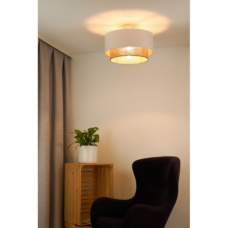 Duolla - Nadgradni luster  BOHO 1xE27/15W/230V pr. 45 cm bela/braon
