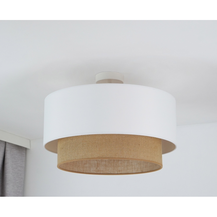 Duolla - Nadgradni luster  BOHO 1xE27/15W/230V pr. 45 cm bela/braon