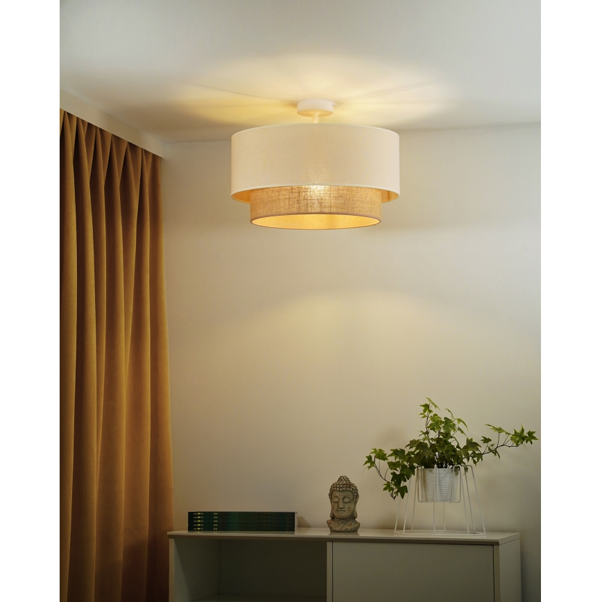 Duolla - Nadgradni luster BOHO 1xE27/15W/230V pr. 45 cm kremasta/braon