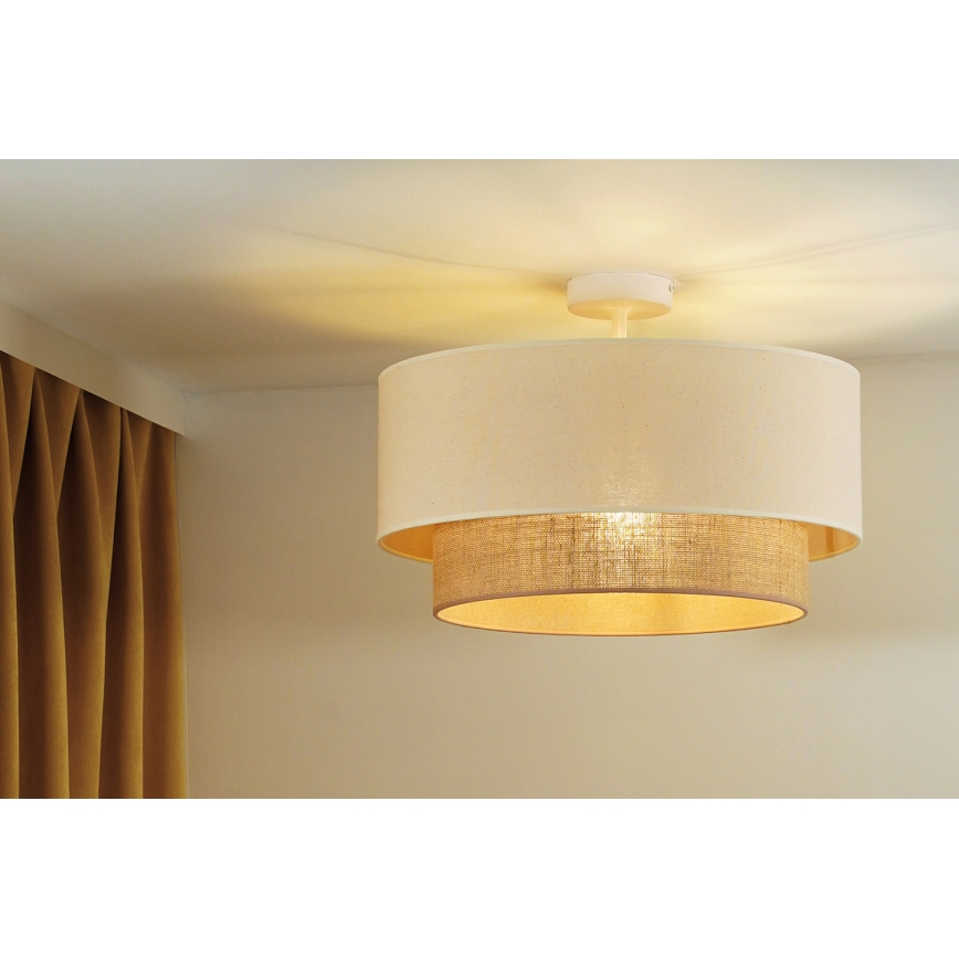 Duolla - Nadgradni luster BOHO 1xE27/15W/230V pr. 45 cm kremasta/braon