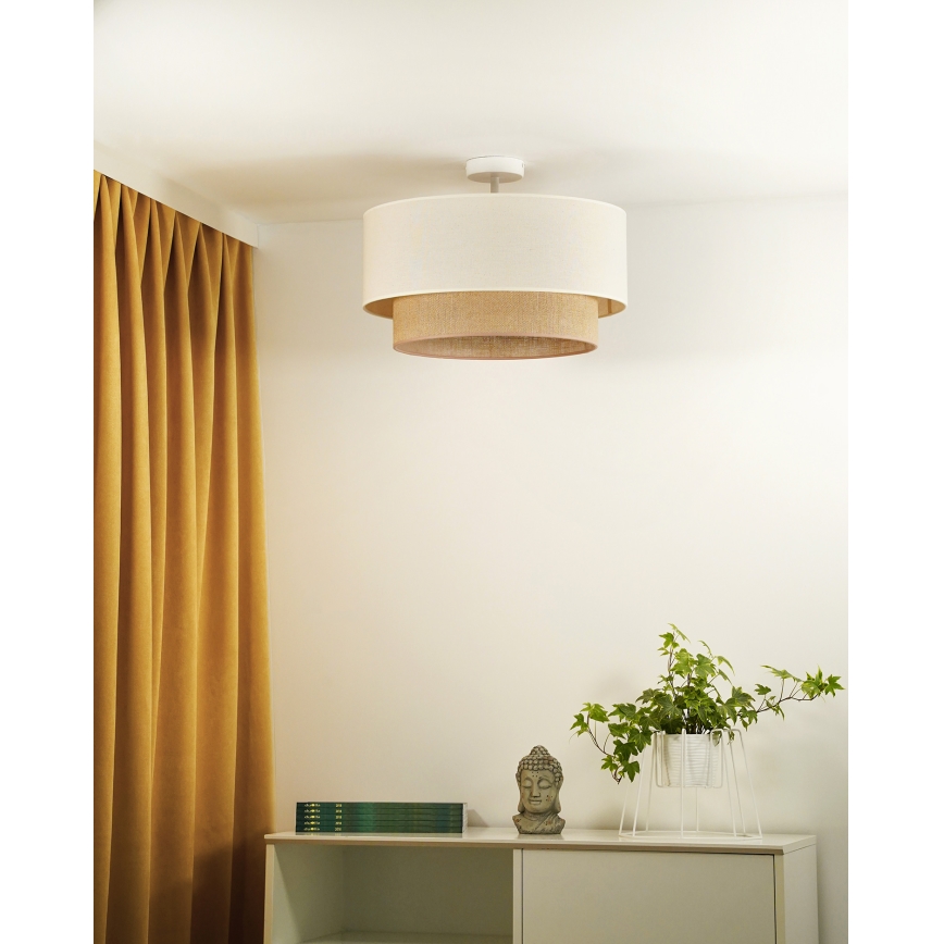 Duolla - Nadgradni luster BOHO 1xE27/15W/230V pr. 45 cm kremasta/braon