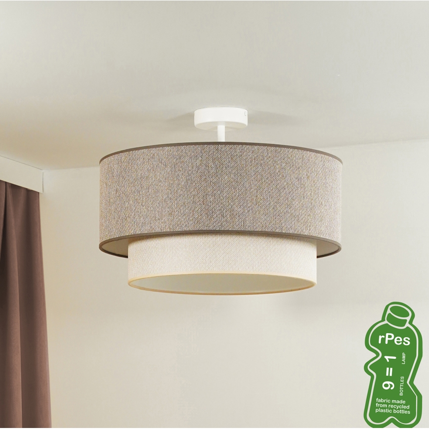Duolla - Nadgradni luster BOHO ECO RECYCLING 1xE27/15W/230V pr. 45 cm braon/kremasta