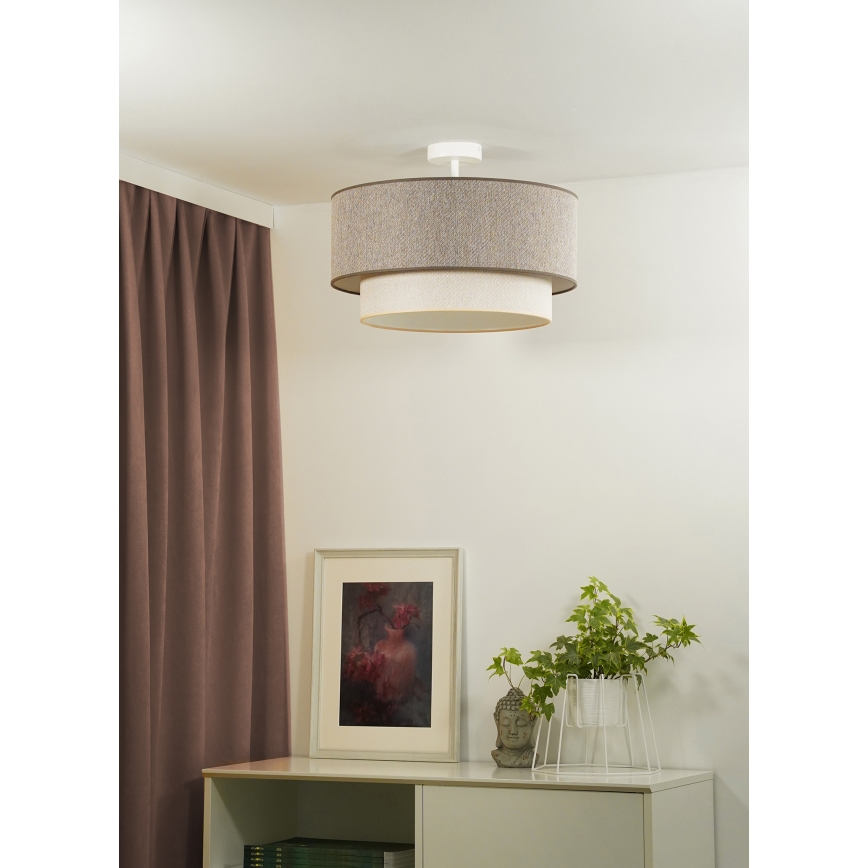 Duolla - Nadgradni luster BOHO ECO RECYCLING 1xE27/15W/230V pr. 45 cm braon/kremasta