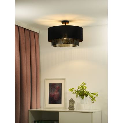 Duolla - Nadgradni luster BOHO RATTAN 1xE27/15W/230V pr. 45 cm crno