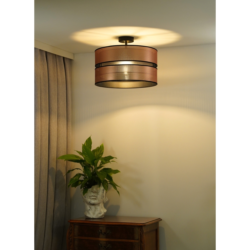 Duolla - Nadgradni luster COPPER SHINY 1xE27/15W/230V pr. 40 cm bakrena/crno