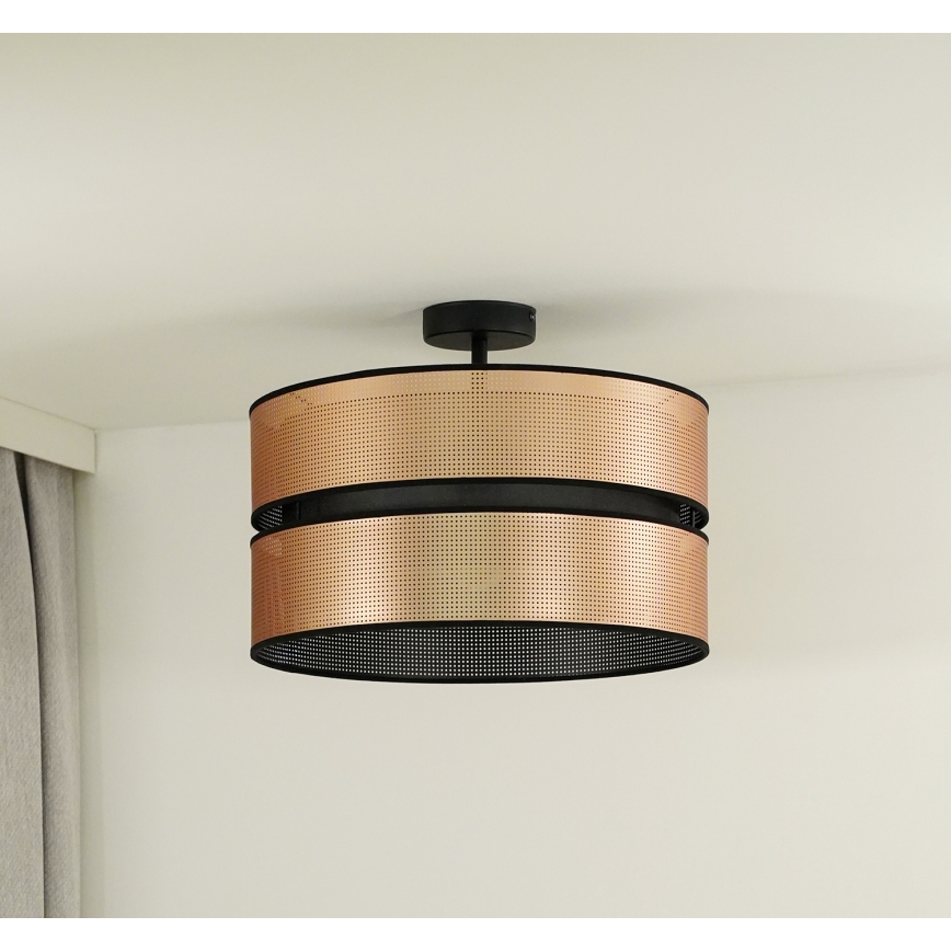 Duolla - Nadgradni luster COPPER SHINY 1xE27/15W/230V pr. 40 cm bakrena/crno