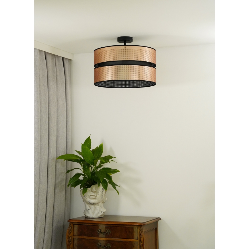 Duolla - Nadgradni luster COPPER SHINY 1xE27/15W/230V pr. 40 cm bakrena/crno