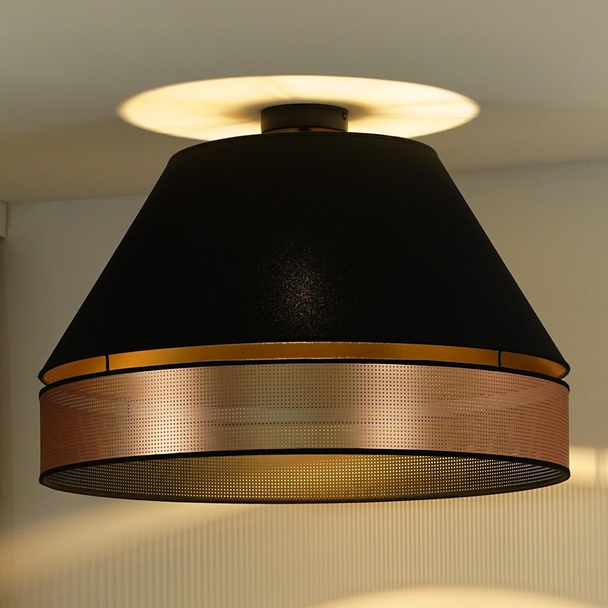 Duolla - Nadgradni luster COPPER SHINY 1xE27/15W/230V pr. 60 cm crno/bakrena