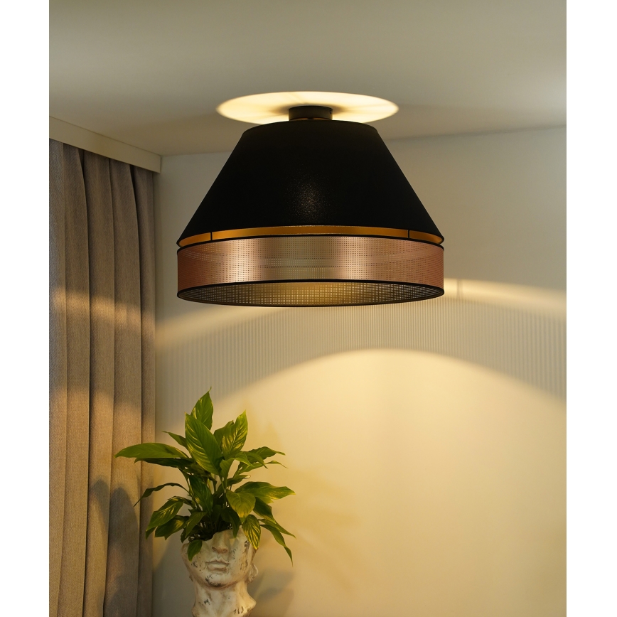 Duolla - Nadgradni luster COPPER SHINY 1xE27/15W/230V pr. 60 cm crno/bakrena