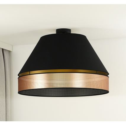 Duolla - Nadgradni luster COPPER SHINY 1xE27/15W/230V pr. 60 cm crno/bakrena