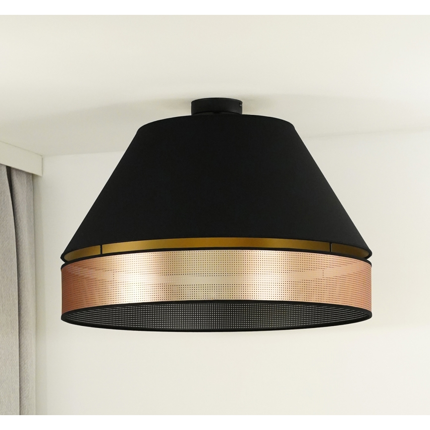 Duolla - Nadgradni luster COPPER SHINY 1xE27/15W/230V pr. 60 cm crno/bakrena