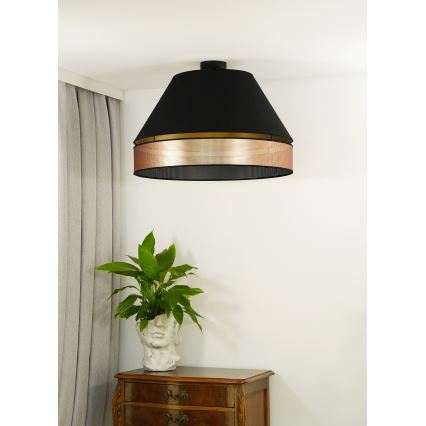 Duolla - Nadgradni luster COPPER SHINY 1xE27/15W/230V pr. 60 cm crno/bakrena