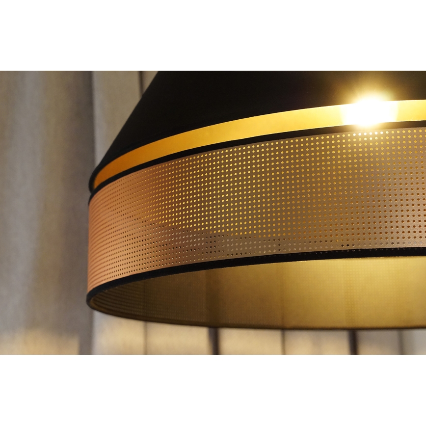 Duolla - Nadgradni luster COPPER SHINY 1xE27/15W/230V pr. 60 cm crno/bakrena