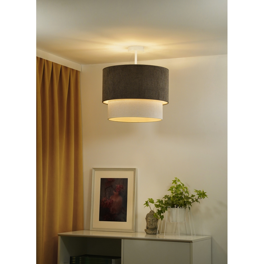 Duolla - Nadgradni luster CORDUROY 1xE27/15W/230V pr. 40 cm braon/kremasta