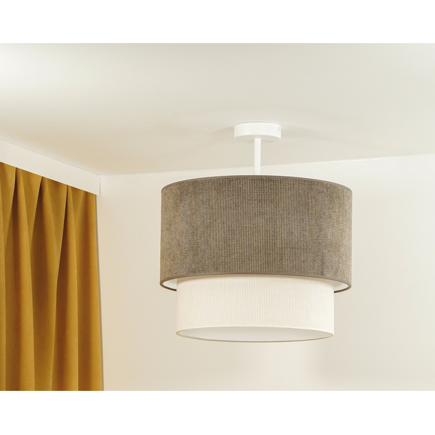 Duolla - Nadgradni luster CORDUROY 1xE27/15W/230V pr. 40 cm braon/kremasta
