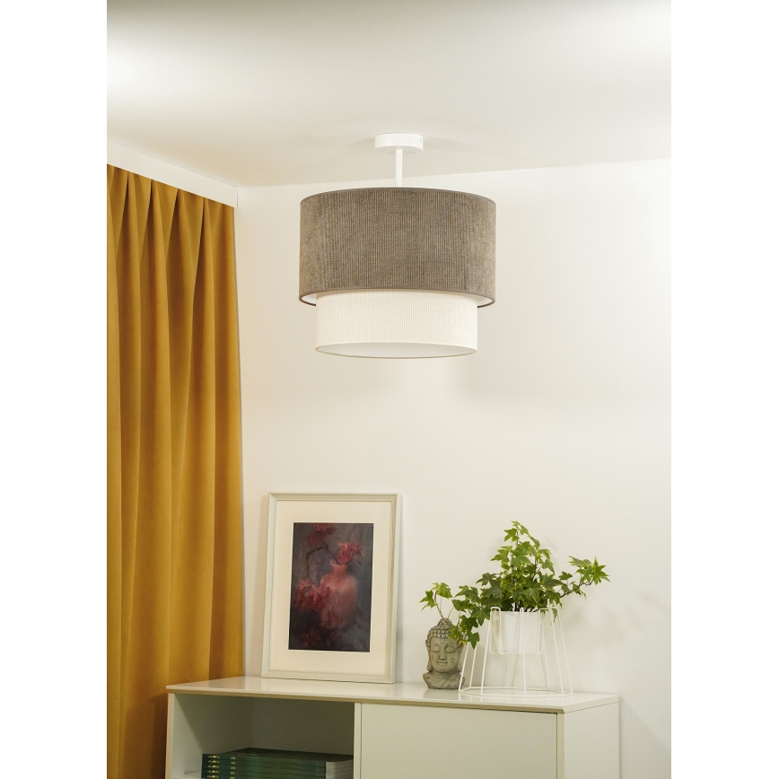 Duolla - Nadgradni luster CORDUROY 1xE27/15W/230V pr. 40 cm braon/kremasta