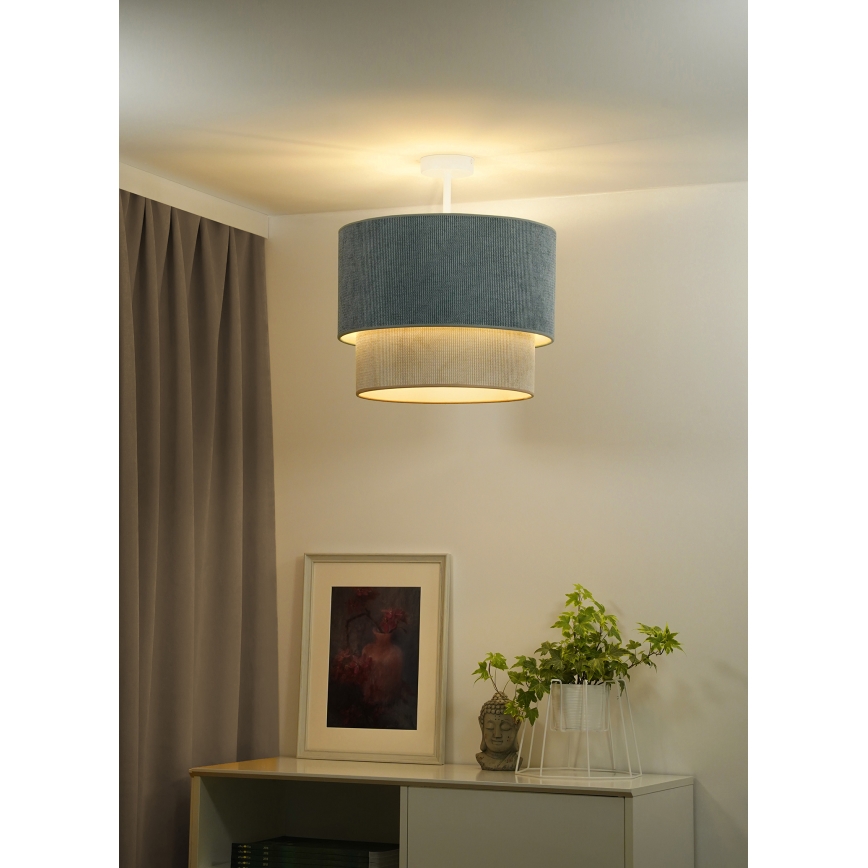 Duolla - Nadgradni luster CORDUROY 1xE27/15W/230V pr. 40 cm plava/bež