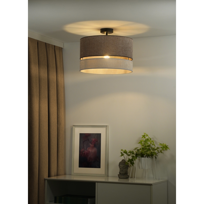 Duolla - Nadgradni luster DOUBLE 1xE27/15W/230V pr. 40 cm braon/sivo