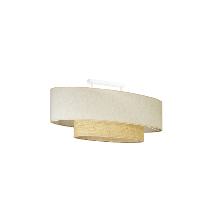 Duolla - Nadgradni luster DOUBLE OVAL NATURE 2xE27/15W/230V kremasta/bež