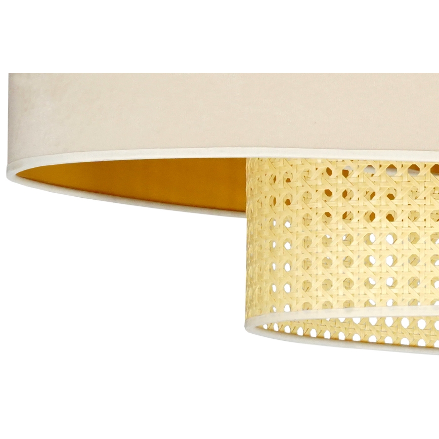 Duolla - Nadgradni luster DOUBLE OVAL RATTAN 2xE27/15W/230V kremasta/ratan