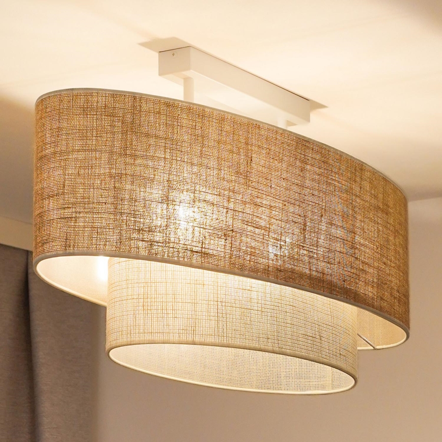 Duolla - Nadgradni luster DOUBLE OVAL YUTE 2xE27/15W/230V braon/kremasta