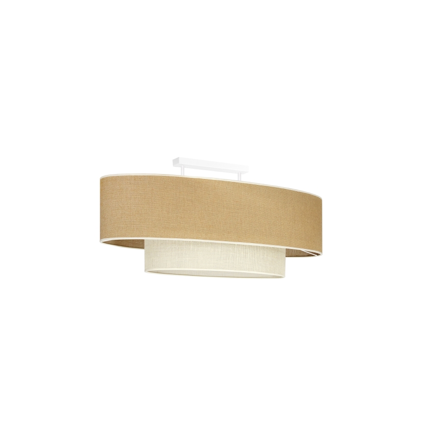 Duolla - Nadgradni luster DOUBLE OVAL YUTE 2xE27/15W/230V braon/kremasta