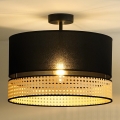 Duolla - Nadgradni luster DOUBLE RATTAN 1xE27/15W/230V pr. 40 cm crno/bež