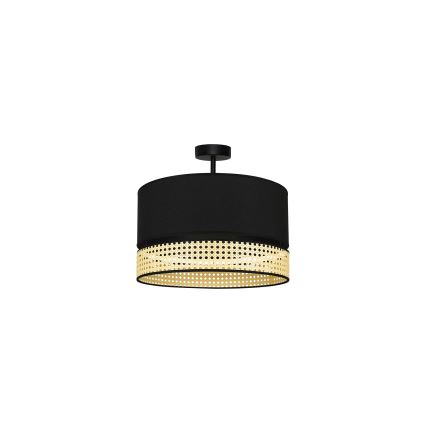 Duolla - Nadgradni luster DOUBLE RATTAN 1xE27/15W/230V pr. 40 cm crno/bež